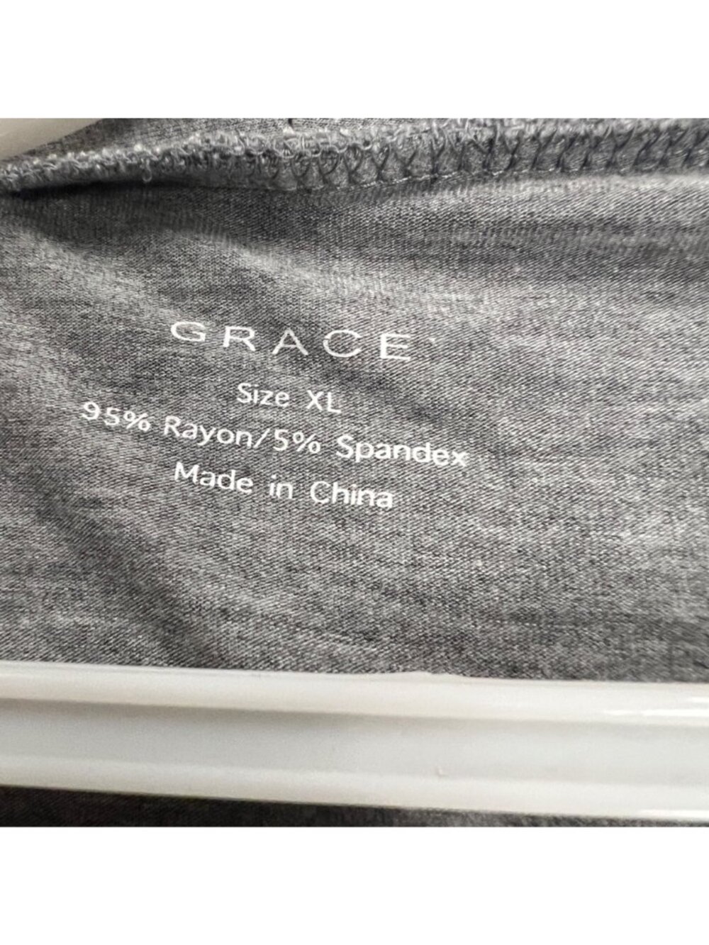 GRACE Womens Scoop Neck Top Gray 3/4 Sleeve Size XL - Picture 8 of 8